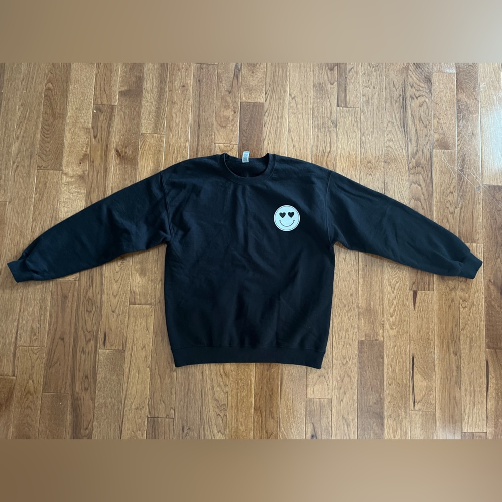 Black Smiley Face Sweatshirt size Large